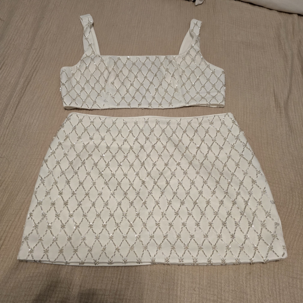 Forever 21 White Embellished Top